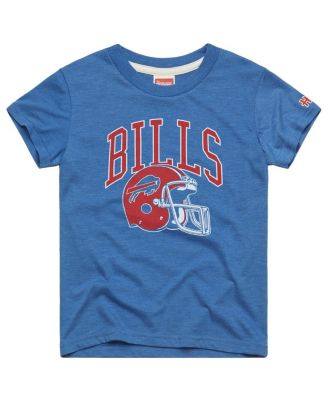 Big Boys and Girls Royal Buffalo Bills Helmet Retro Tri-Blend T-Shirt