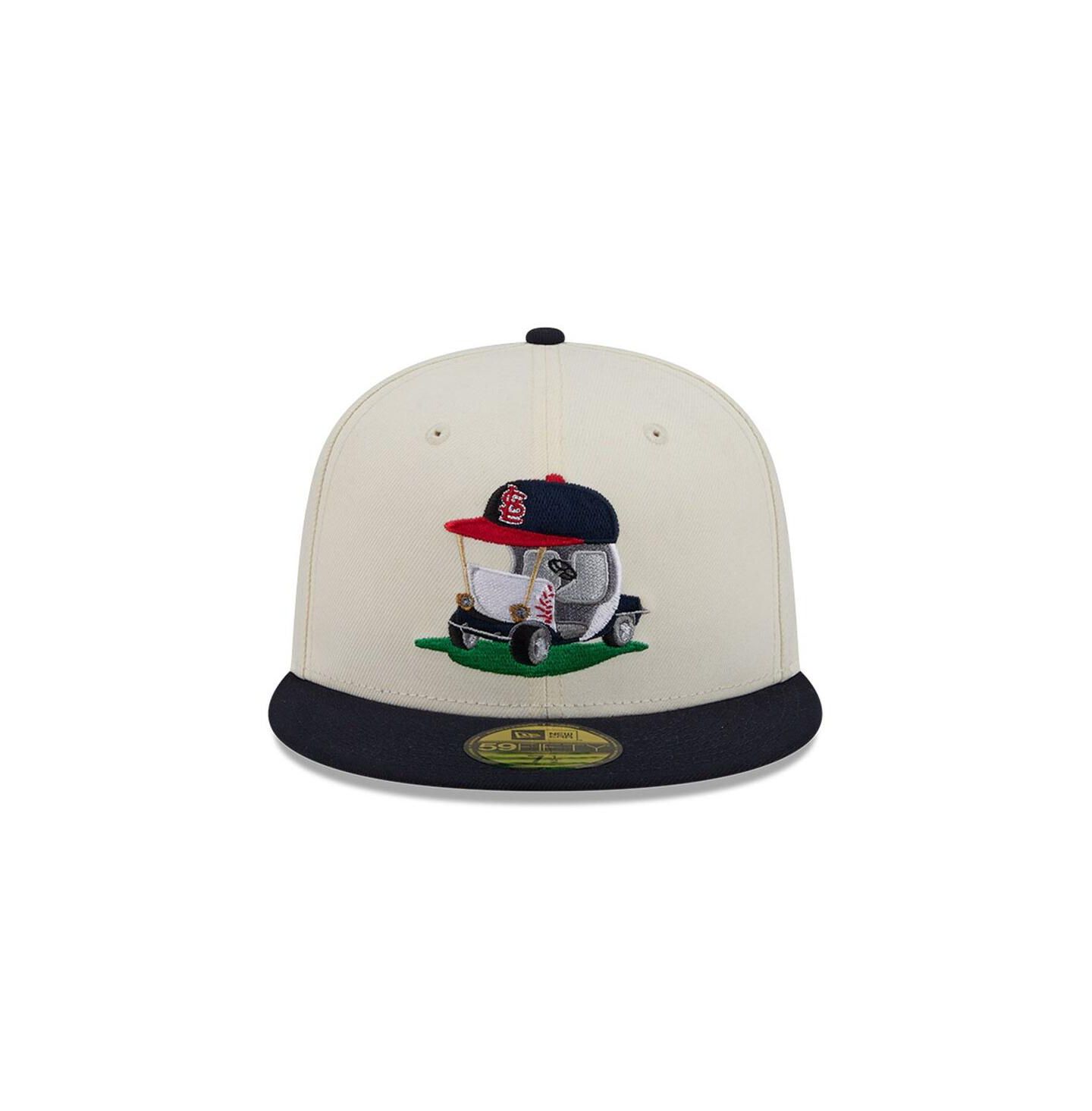 Мужская кепка New Era Cream/Navy St. Louis Cardinals Bullpen Cart 59FIFTY Fitted Hat — фото 2