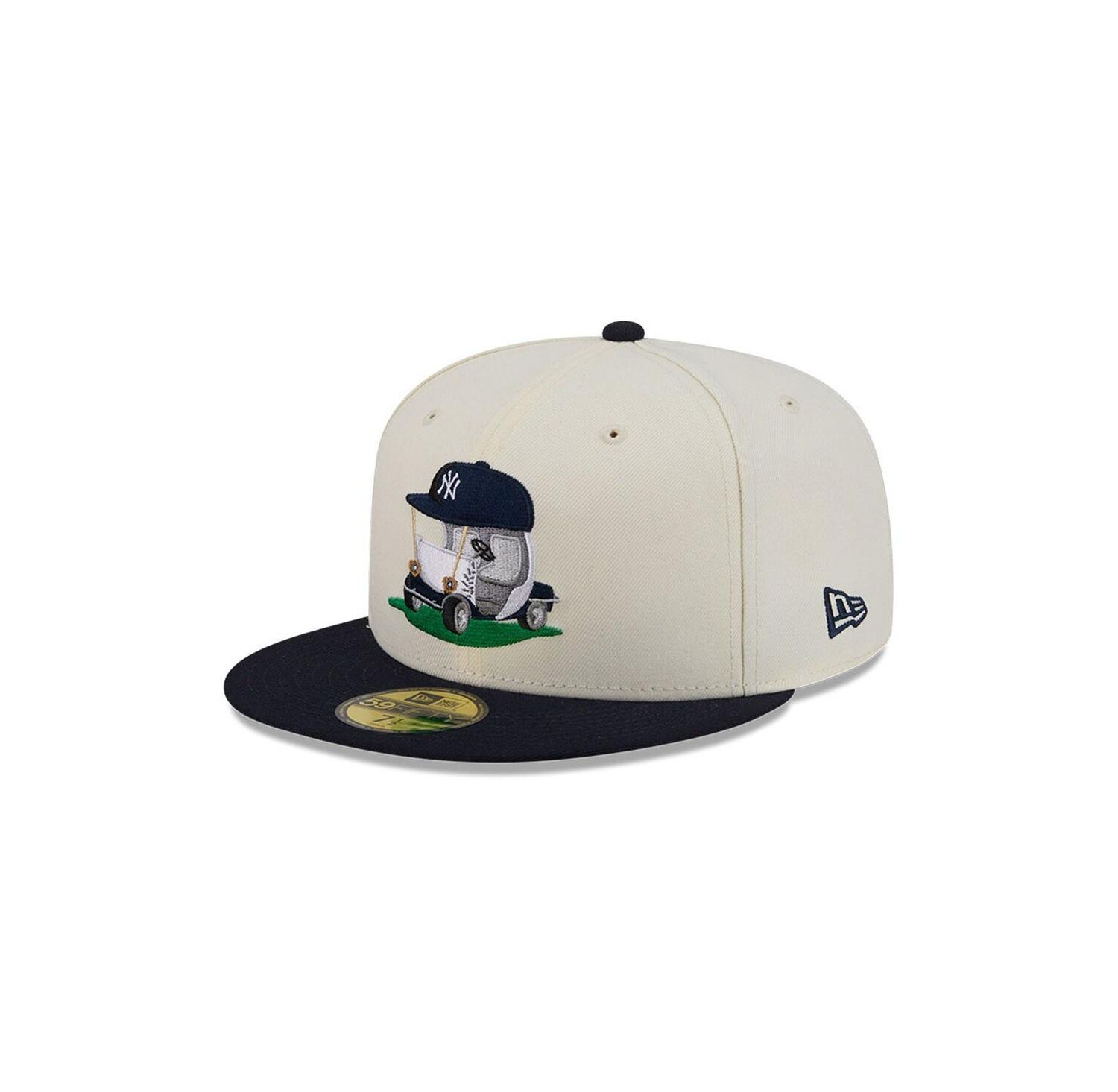 Men's Cream/Navy New York Yankees Bullpen Cart 59FIFTY Fitted Hat