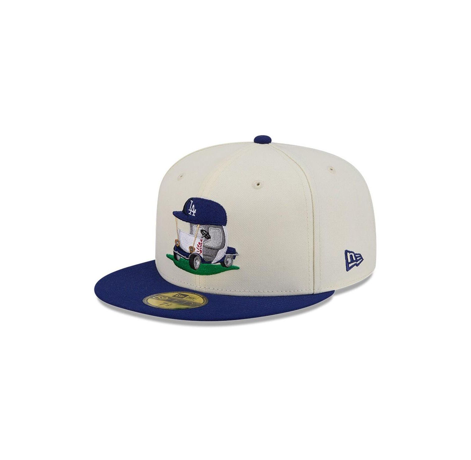 Men's Cream/Royal Los Angeles Dodgers Bullpen Cart 59FIFTY Fitted Hat