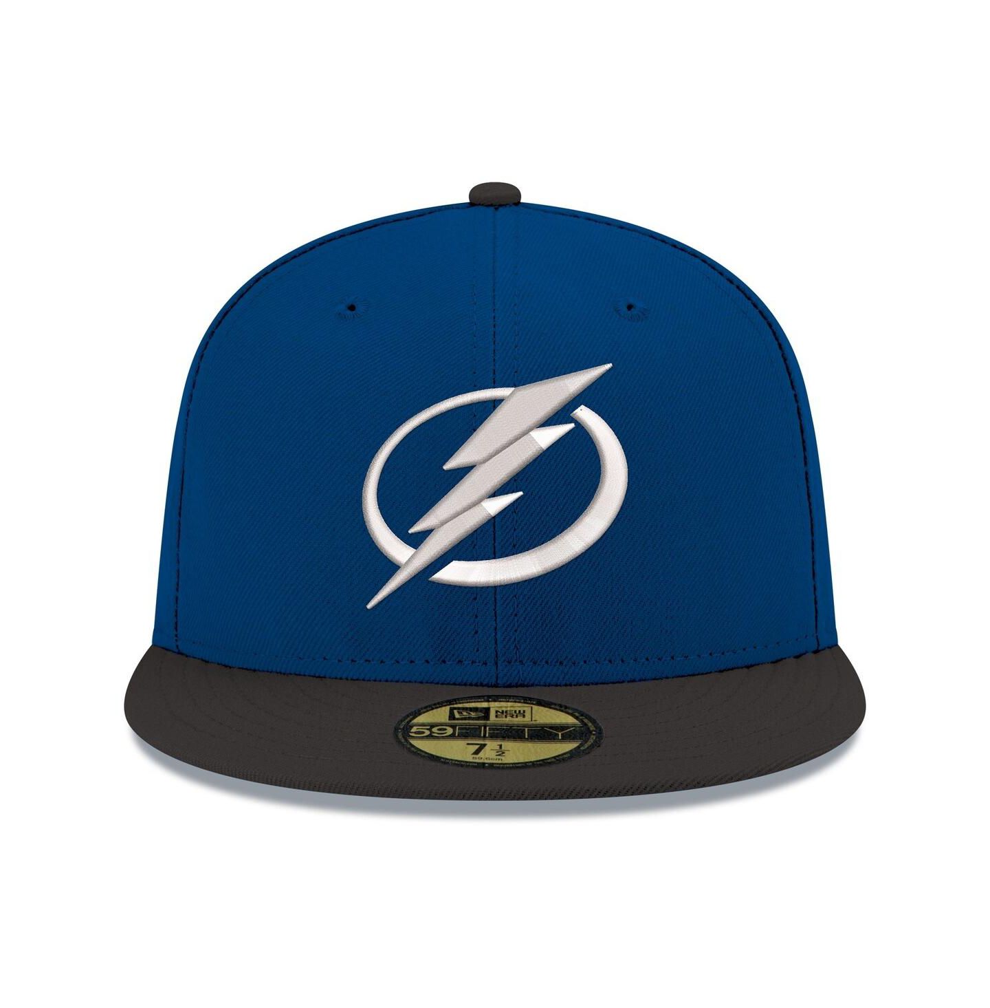 Мужская кепка New Era Blue Tampa Bay Lightning Core Logo Two-Tone 59FIFTY Fitted Hat — фото 2