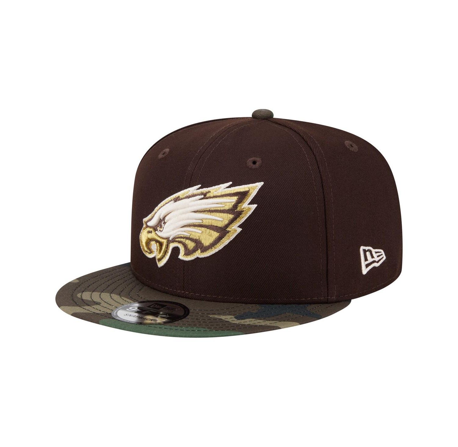 Men's Dark Brown Philadelphia Eagles Burnt Wood Camo 9FIFTY Snapback Hat