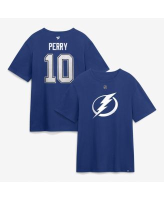 Men's Corey Perry Blue Tampa Bay Lightning Authentic Stack Name & Number T-Shirt