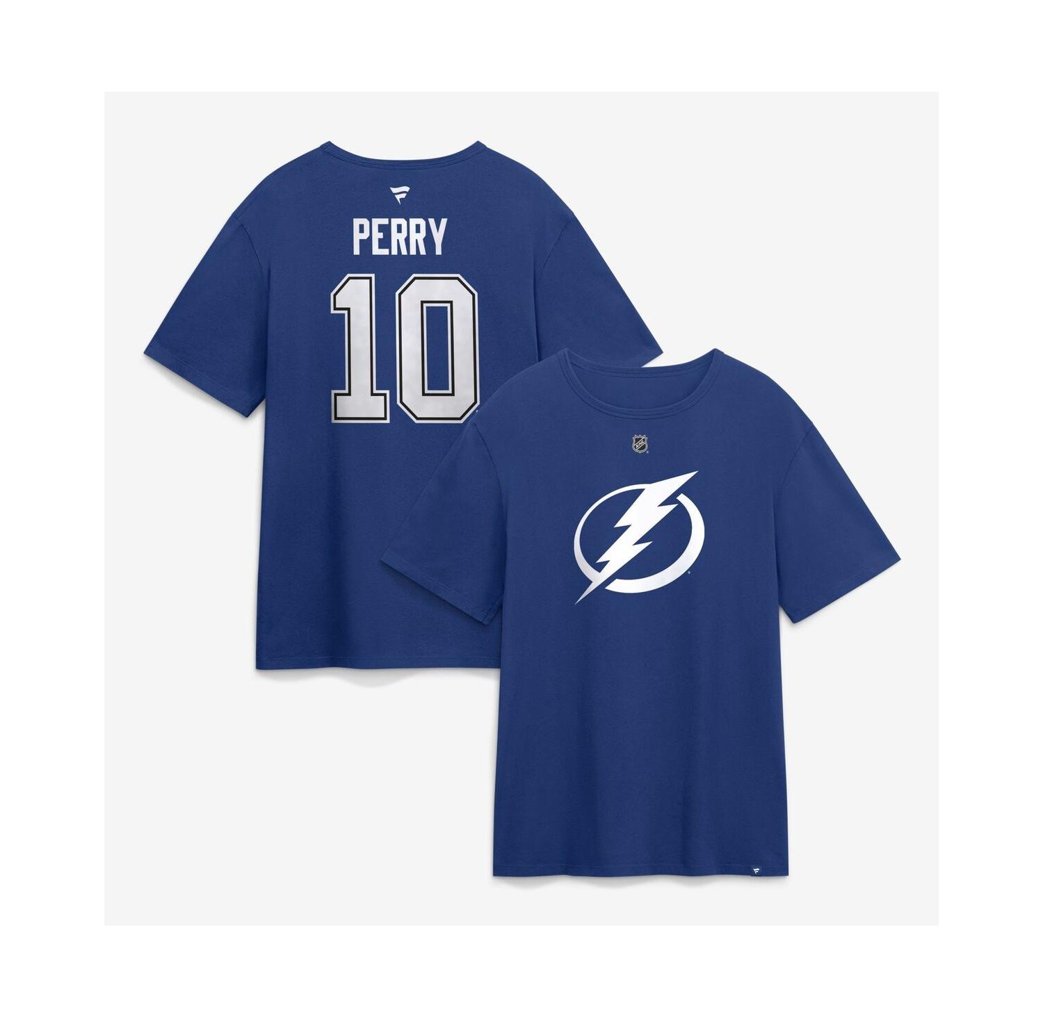 Men's Corey Perry Blue Tampa Bay Lightning Authentic Stack Name & Number T-Shirt