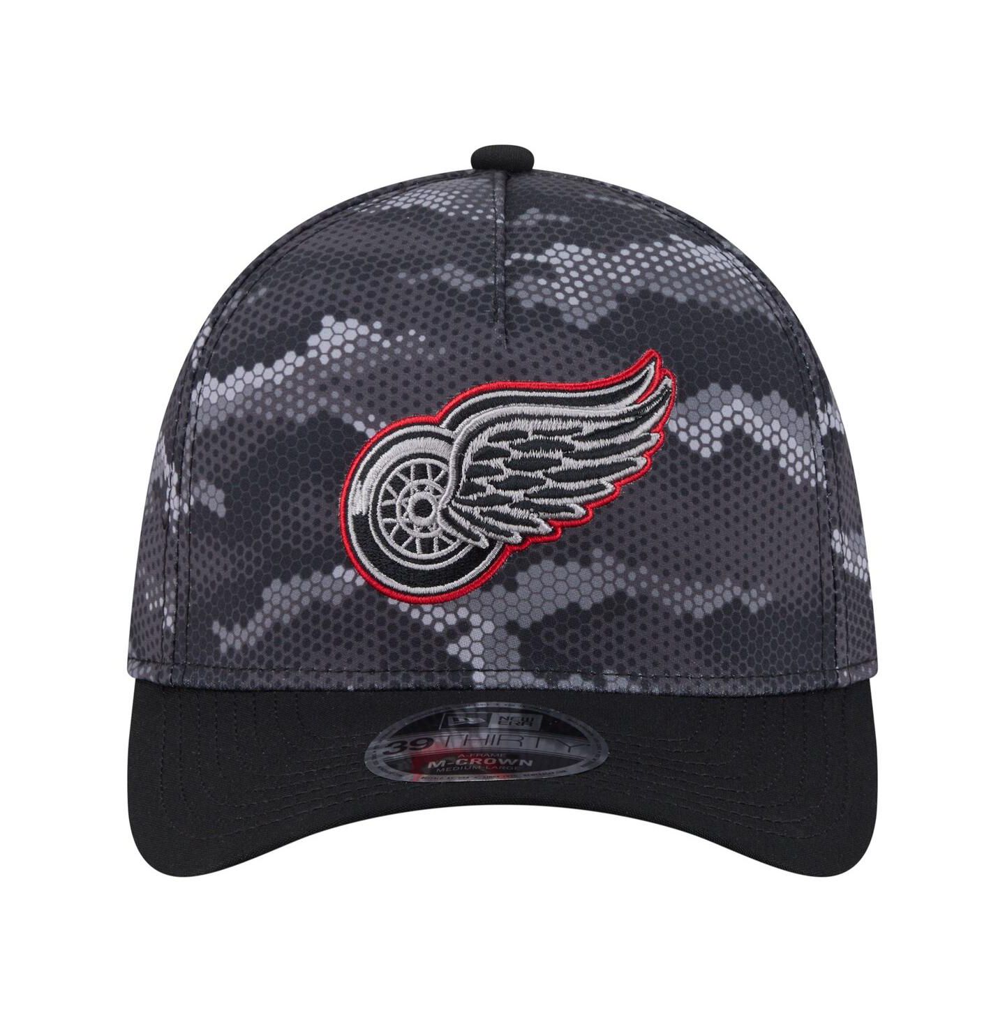 Мужская кепка New Era Black Detroit Red Wings Zero Dark 39THIRTY Flex Hat — фото 2