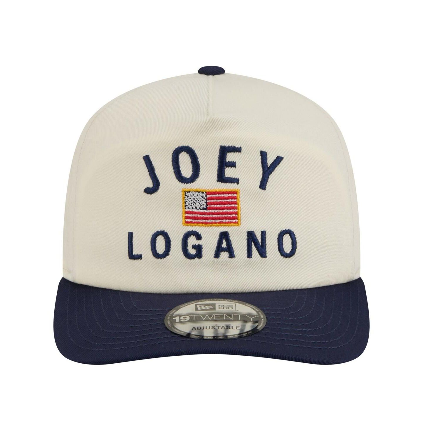 Мужская кепка New Era Cream/Navy Joey Logano Flag 19TWENTY Adjustable Hat — фото 2