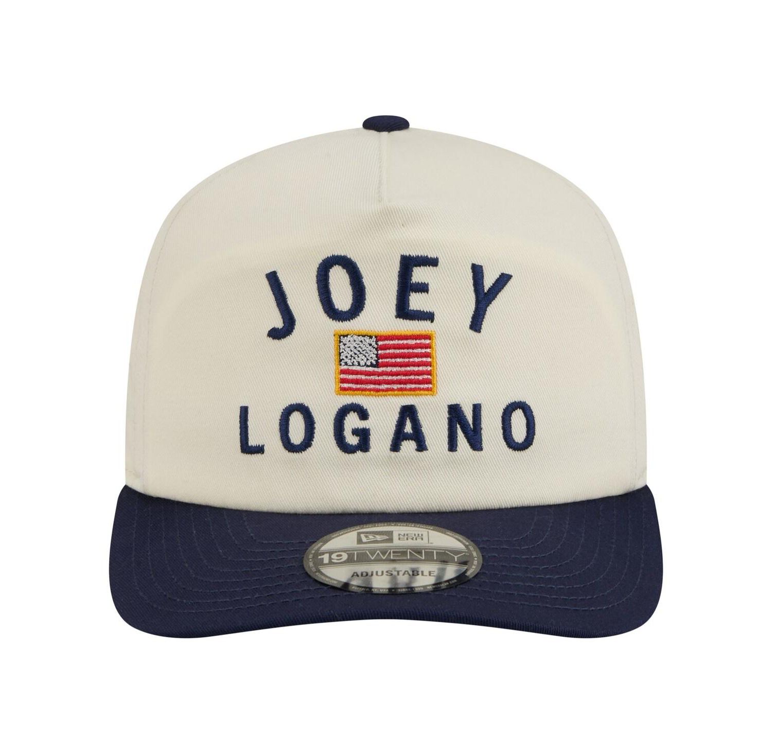 Men's Cream/Navy Joey Logano Flag 19TWENTY Adjustable Hat