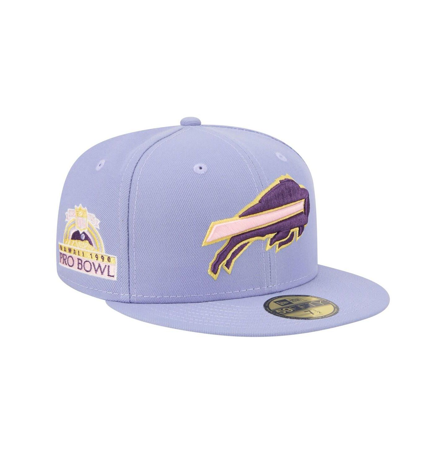 Мужская бейсболка New Era Buffalo Bills Lavender Bloom 59FIFTY Fitted, Light Purple — фото 1