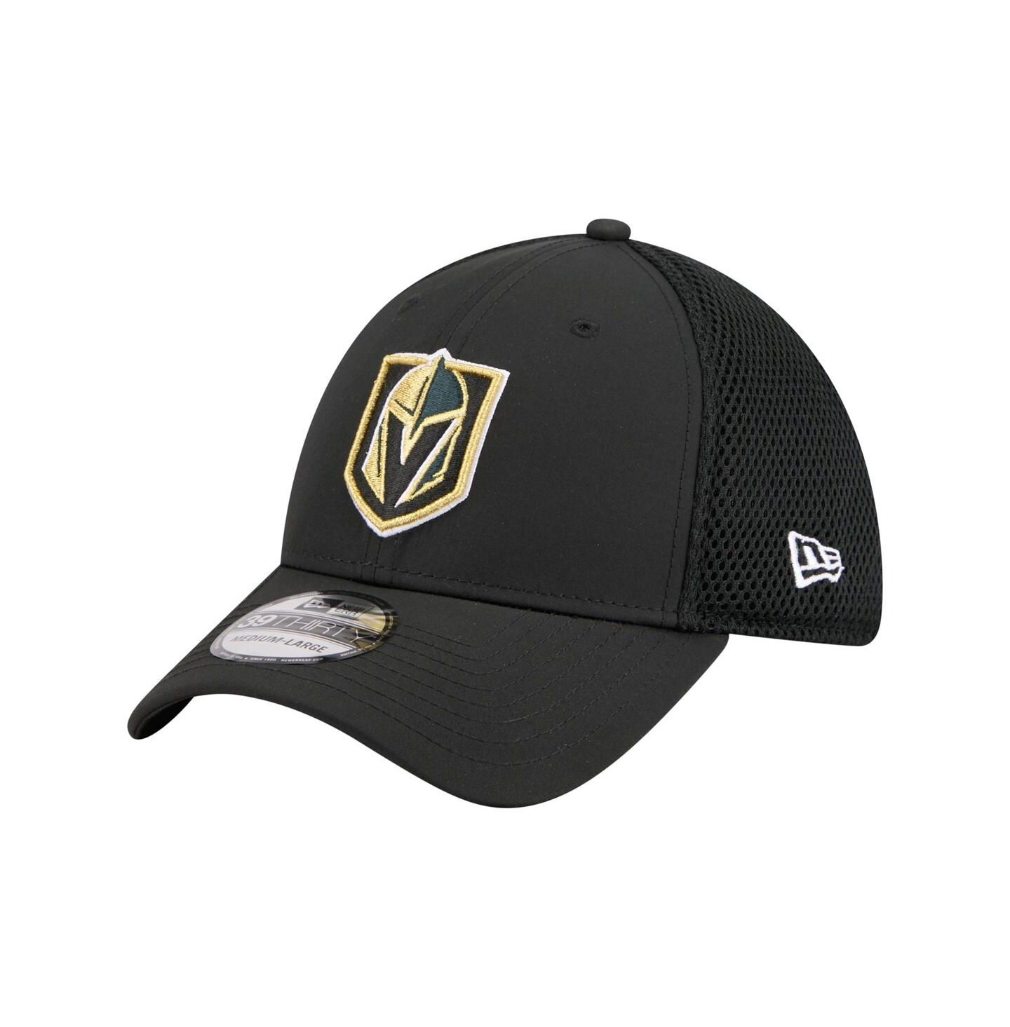 Мужская кепка New Era Black Vegas Golden Knights Logo 39THIRTY Flex Hat — фото 1