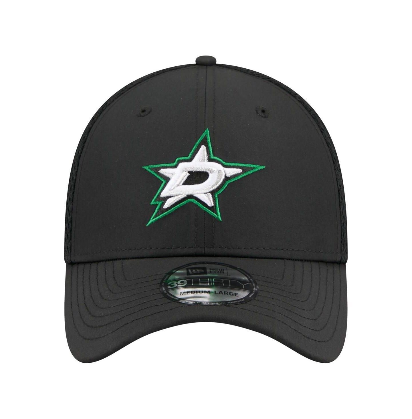 Мужская кепка New Era Black Dallas Stars Logo 39THIRTY Flex Hat — фото 2