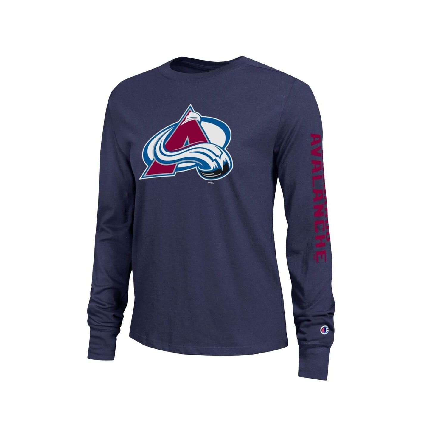 Женская футболка Champion Blue Colorado Avalanche 2-Hit Long Sleeve — фото 2
