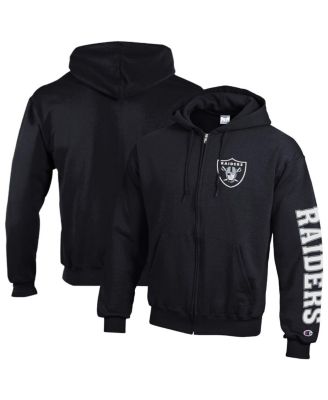 Men's Black Las Vegas Raiders Powerblend Fleece Full-Zip Hoodie