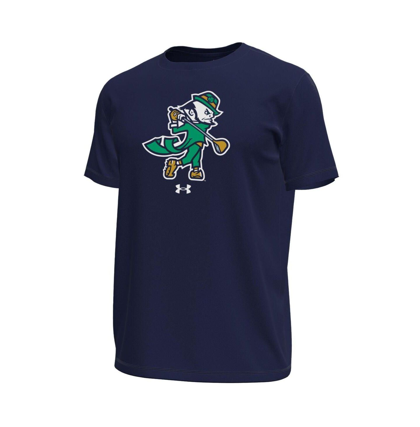 Мужская футболка Under Armour Navy Notre Dame Fighting Irish Golf Leprechaun Tech Stretch — фото 2