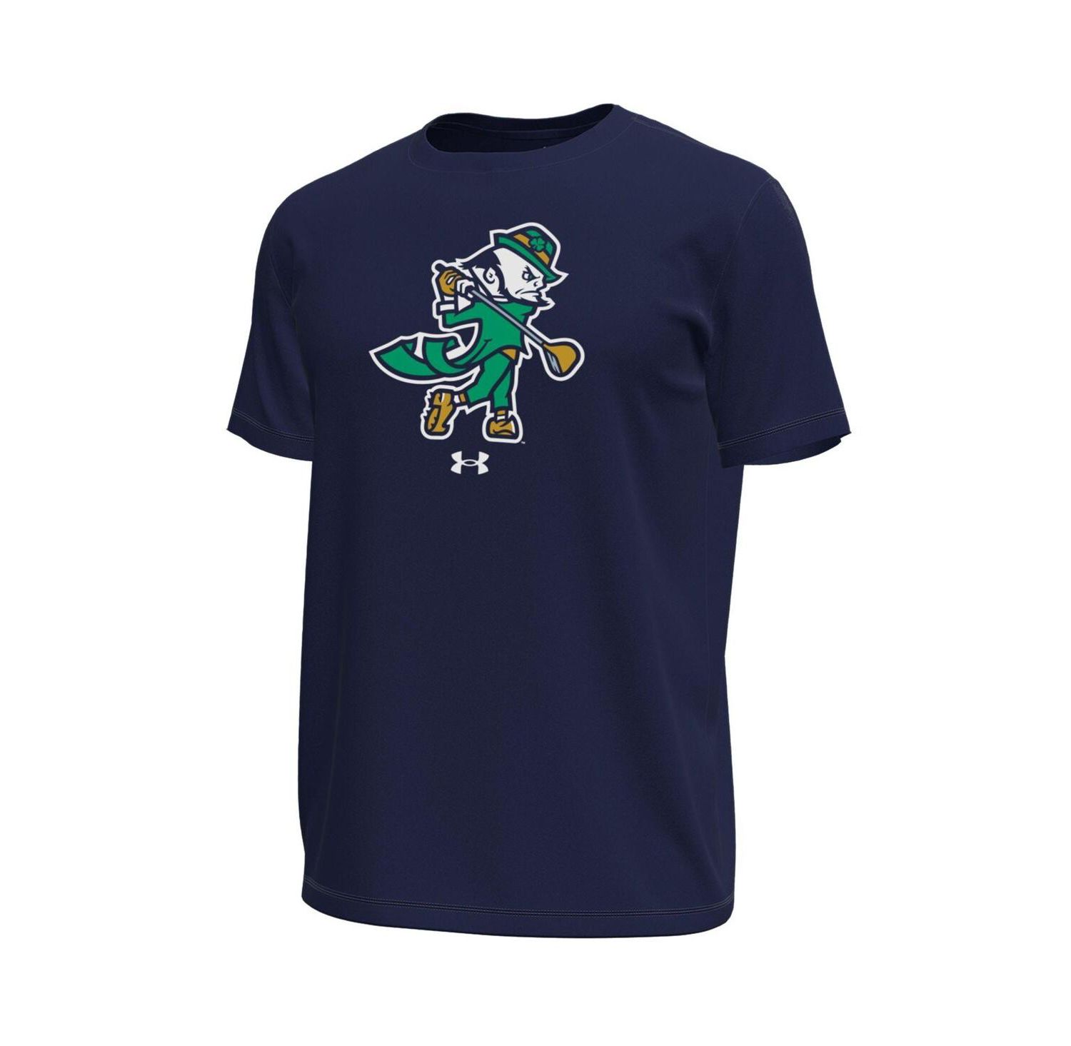 Men's Navy Notre Dame Fighting Irish Golf Leprechaun Tech Stretch T-Shirt