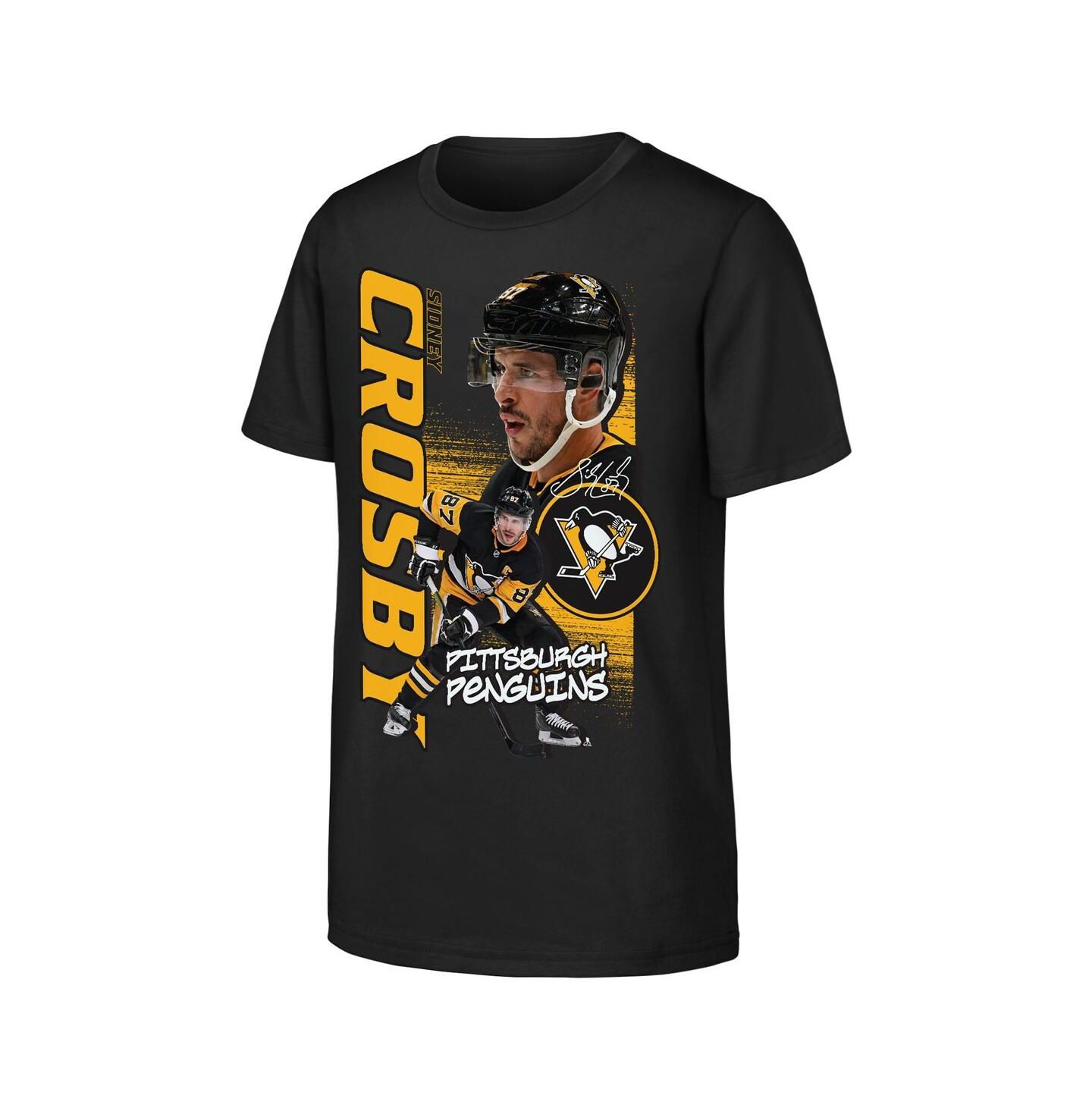 Детская футболка Outerstuff Sidney Crosby Black Pittsburgh Penguins Playmaker — фото 1