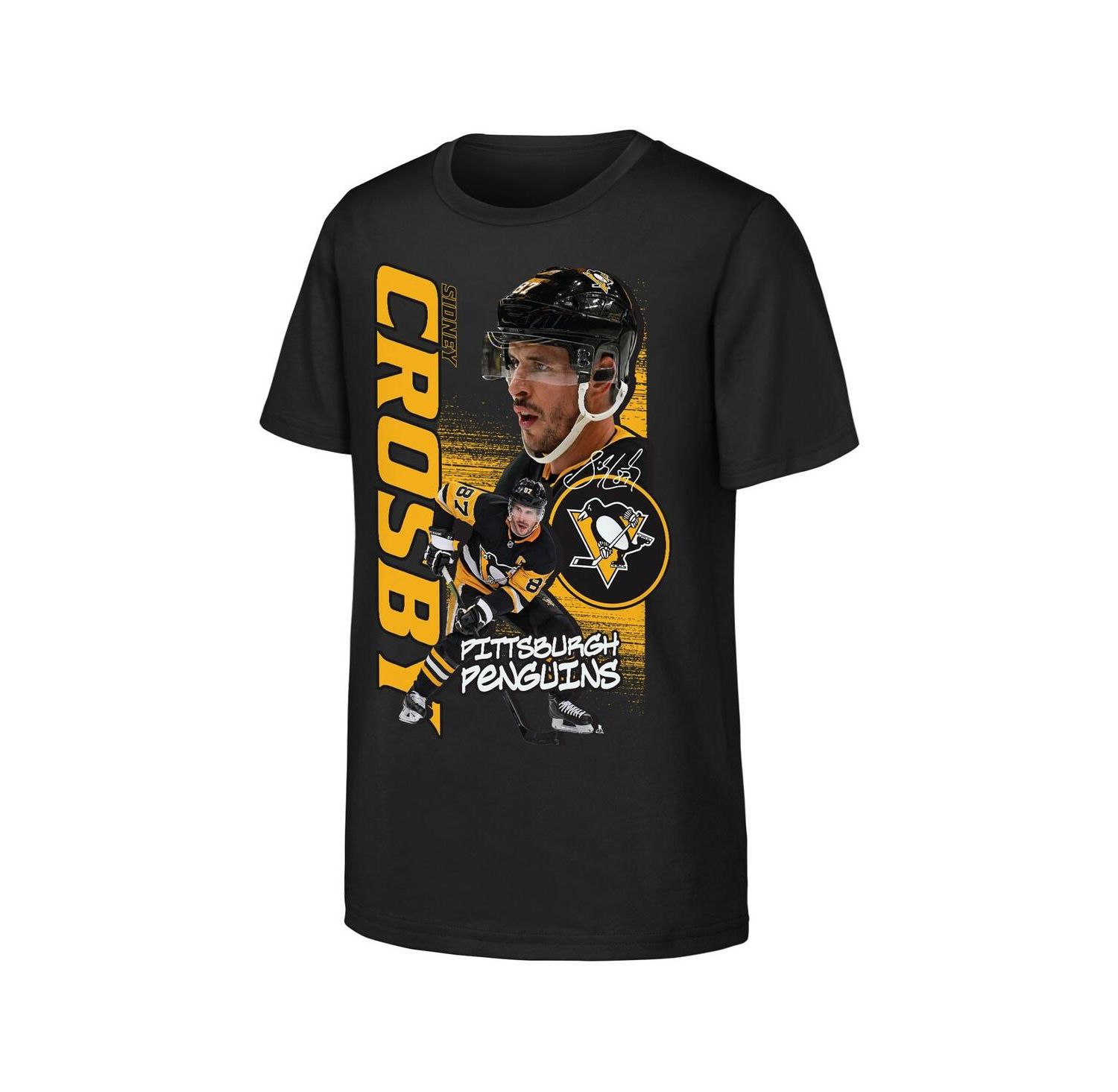 Big Boys and Girls Sidney Crosby Black Pittsburgh Penguins Playmaker T-Shirt