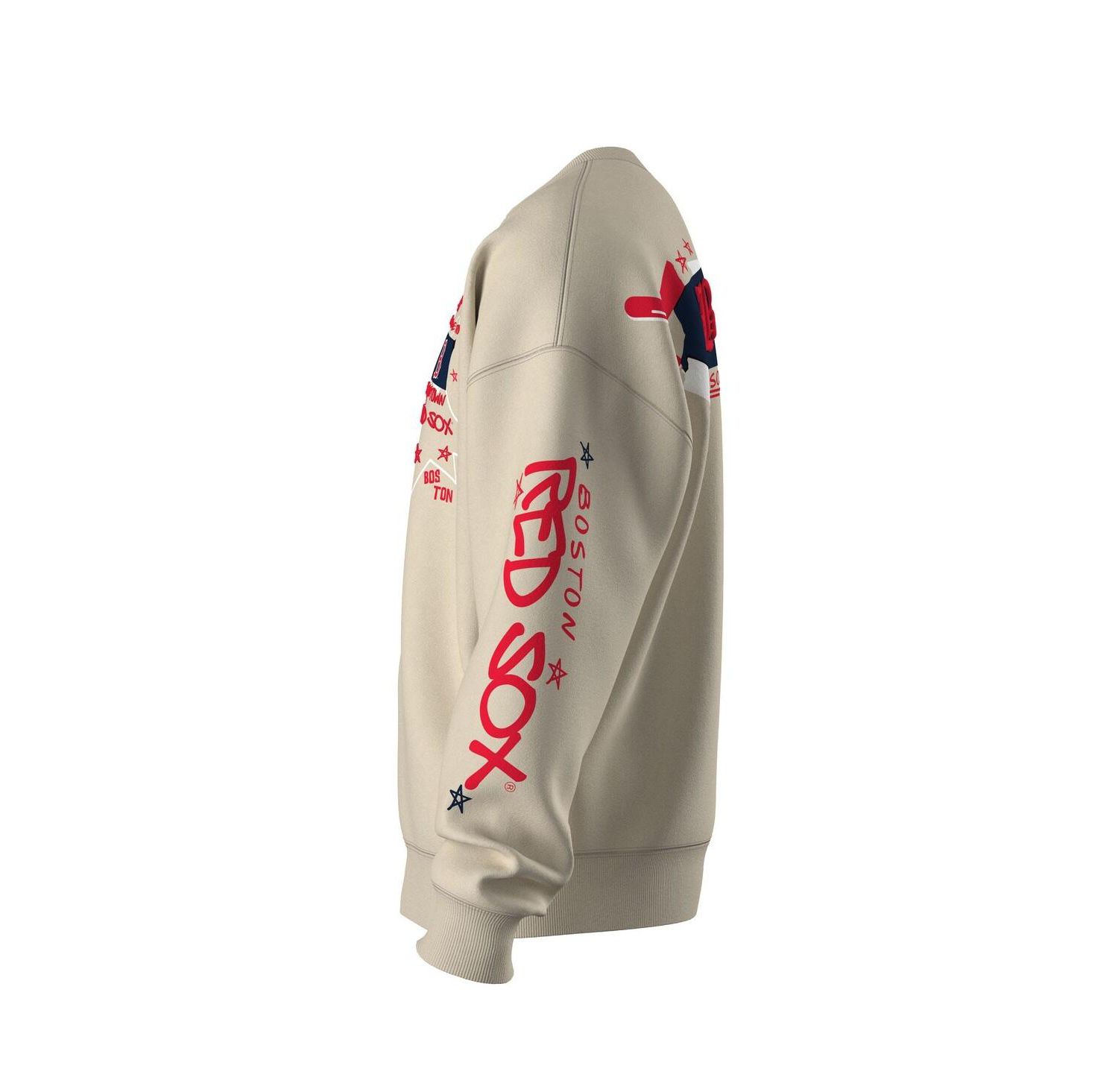 Women's Beige Boston Red Sox Graffiti Fleece Sweatshirt