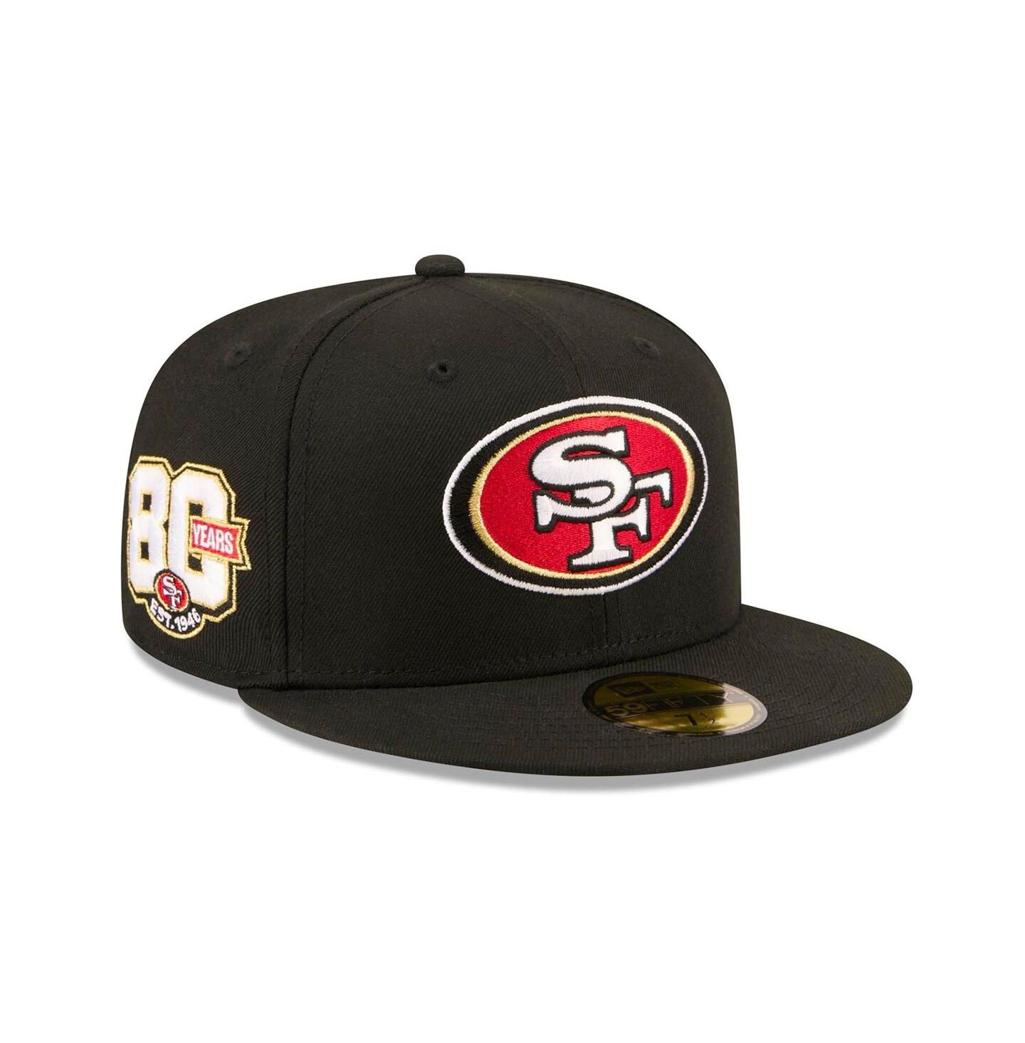 Мужская бейсболка New Era San Francisco 49ers 80th Anniversary 59FIFTY, Black — фото 1