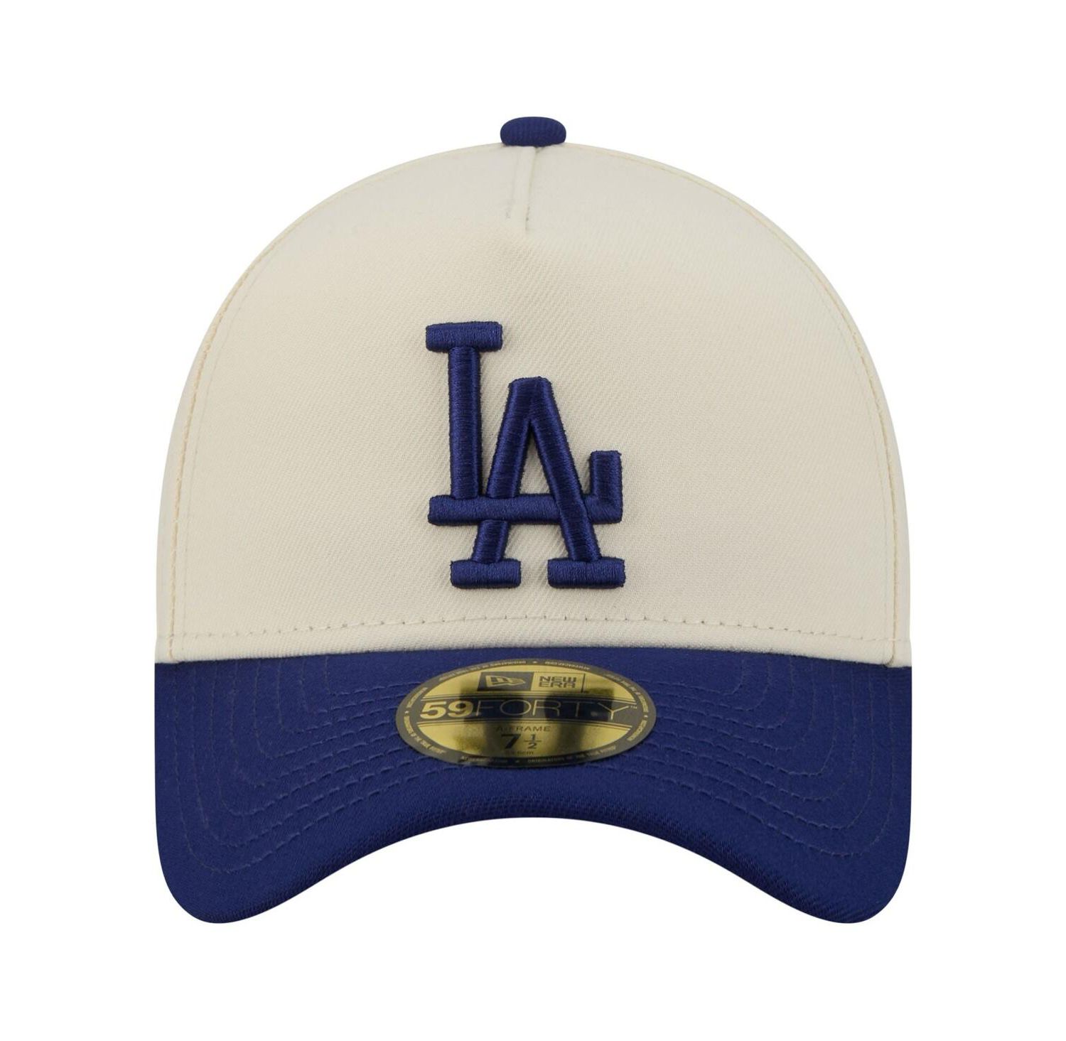 Men's Cream/Royal Los Angeles Dodgers Chrome A-Frame 59FORTY Adjustable Hat