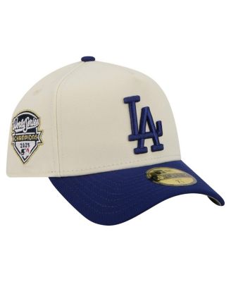 Men's Cream/Royal Los Angeles Dodgers Chrome A-Frame 59FORTY Adjustable Hat