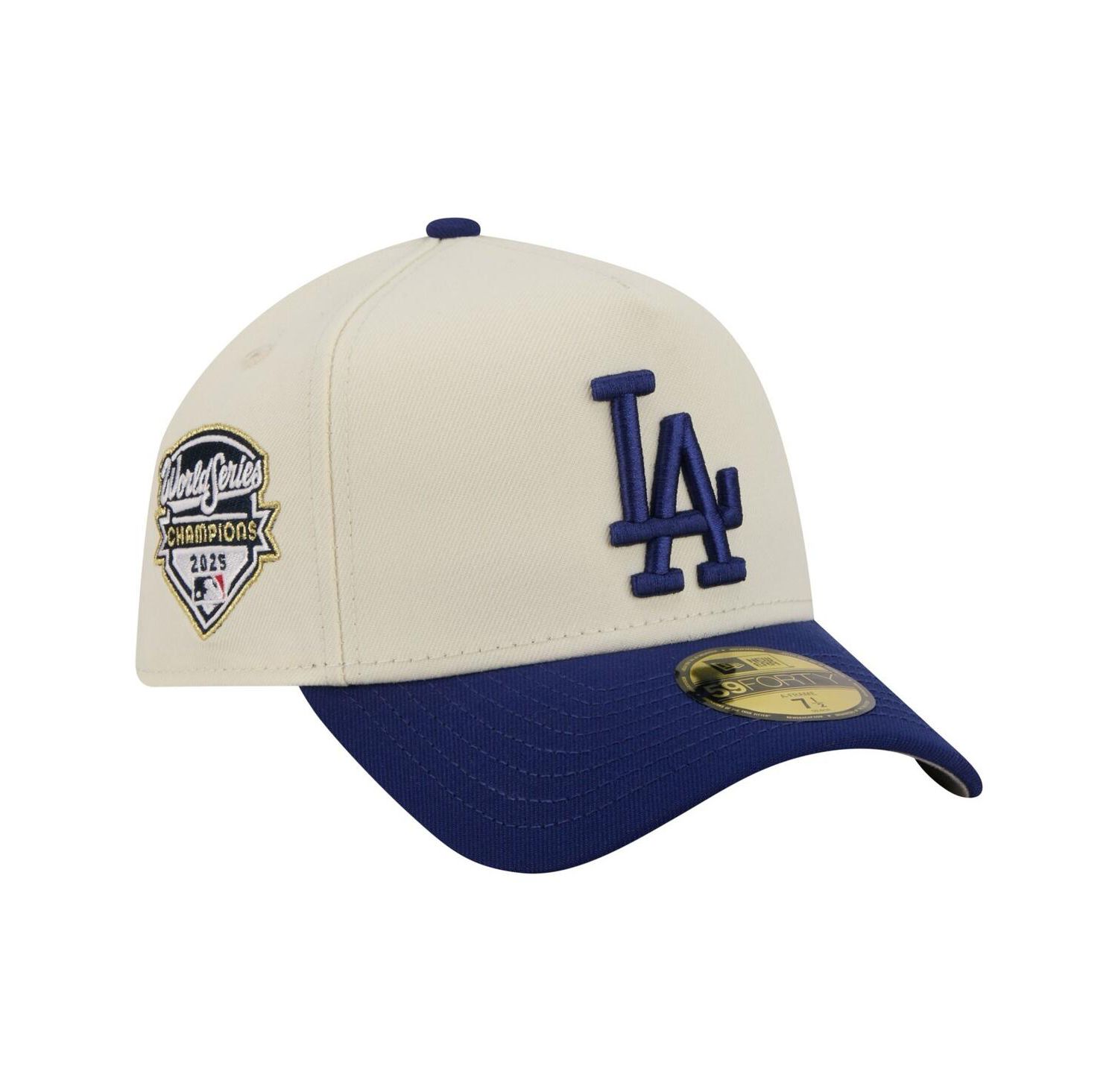 Men's Cream/Royal Los Angeles Dodgers Chrome A-Frame 59FORTY Adjustable Hat