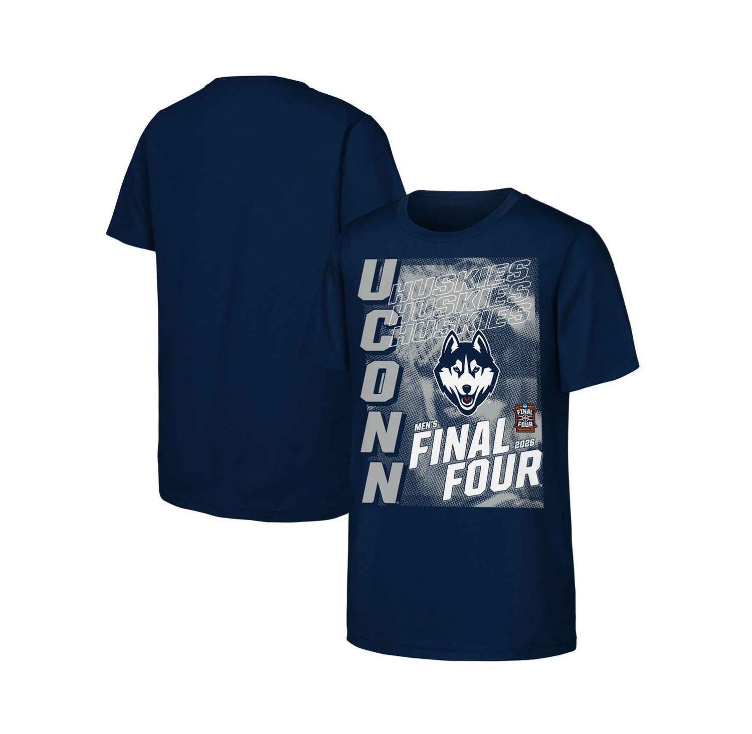 Big Boys and Girls Navy UConn Huskies 2026 NCAA Men's Basketball Tournament March Madness Final Four T-Shirt