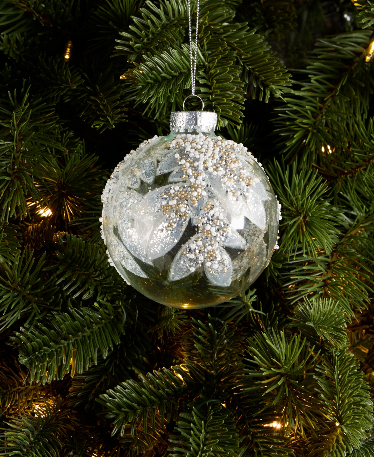 Holiday Lane Iced Delight Merry Christmas Ball Ornament, Macy's Exclusive