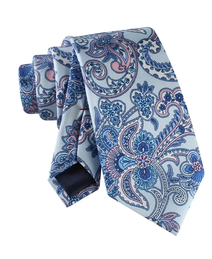 Men's Bright Paisley Print Classic Tie - thumbnail 4