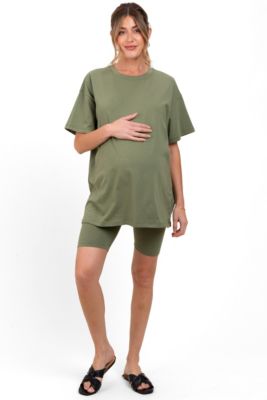 Maternity Periwinkle Biker Shorts Set