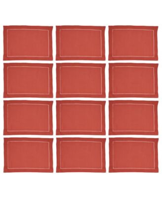 Hemstitched Border Placemats, Set of 12