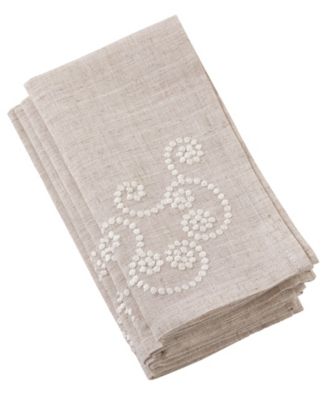 Embroidered Swirl Design Napkins, Set of 4