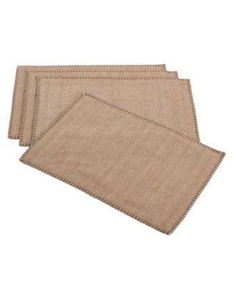 Whip Stitched Design Placemats, Set of 4