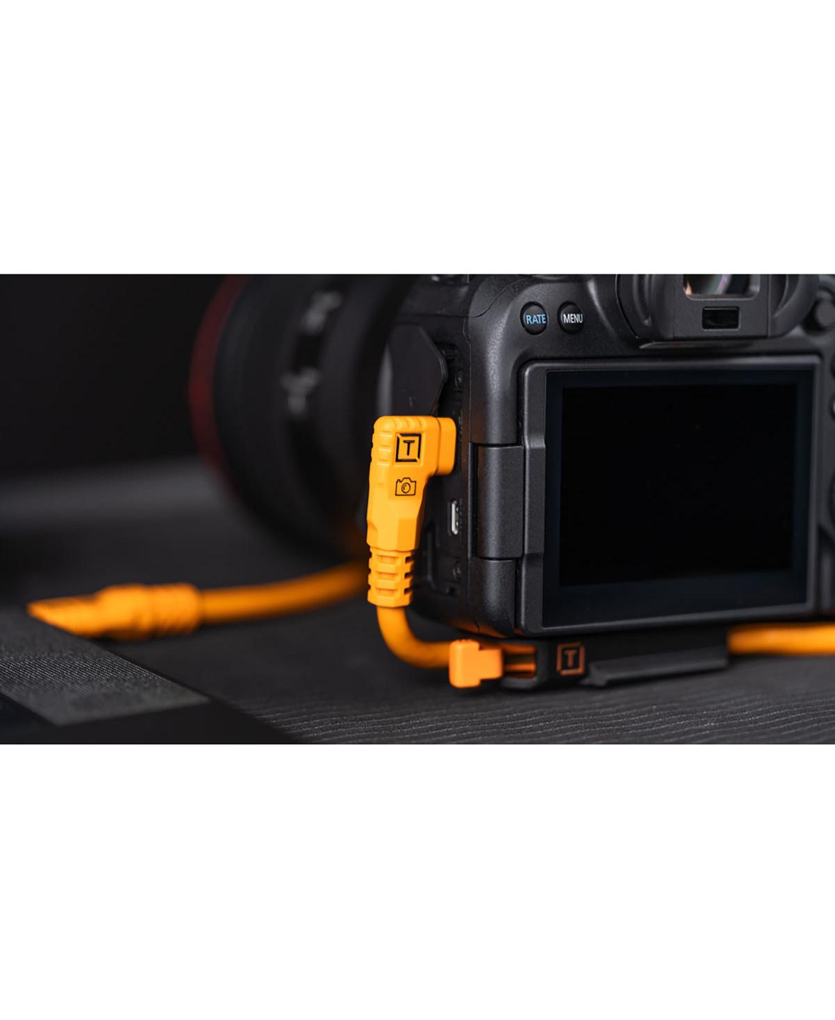 Tether Tools LeverLock Plate and TetherPro Optima 10G 15' Usb-c Straight to Usb-c Right Angle Cable