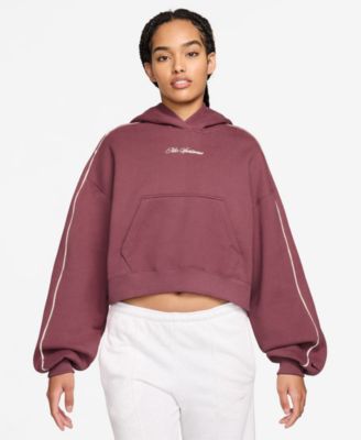 Women's Studio Fleece Oversized Scallop-Trim Hoodie