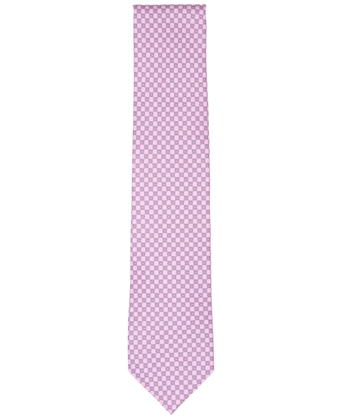 Мужской галстук Club Room Classic Design Neat Pattern Silk Tie, цвет: Розовый — фото 2