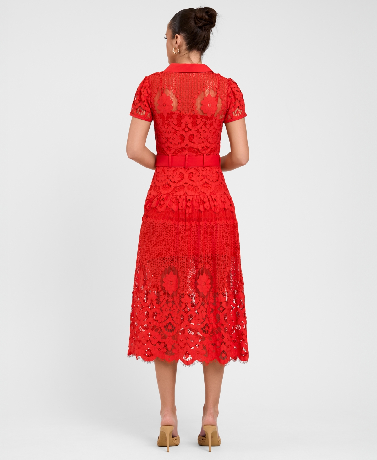 Rachel Roy Women's Jolene Collared Lace Midi Dress