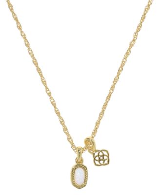 Kendra Scott 14k Gold-Plated Mini Elisa Dira Short Pendant Necklace - Gold/White