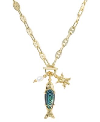 14k Gold-Plated Parker Fish Long Charm Necklace