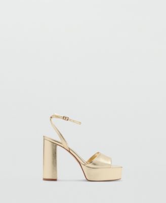 Women's Metallic-Effect Heeled Sandals