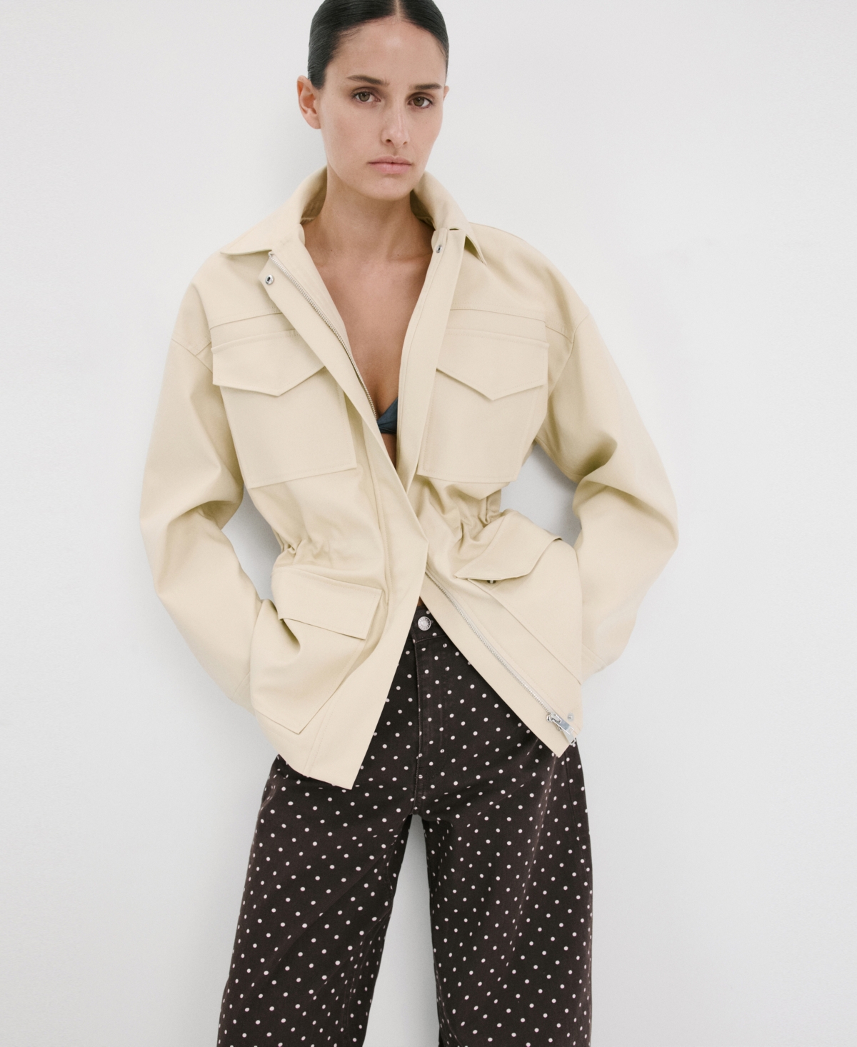Mango Women's Polka Dot Balloon Jeans