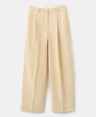 Women's Straight Linen-Blend Pants
