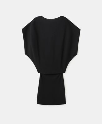 MANGO - Fitted knit dress with open back Black - 8