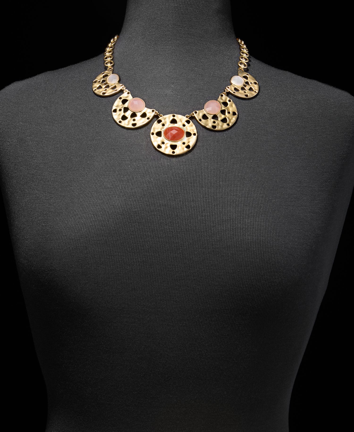 Gold-Tone Pendant Link Necklace