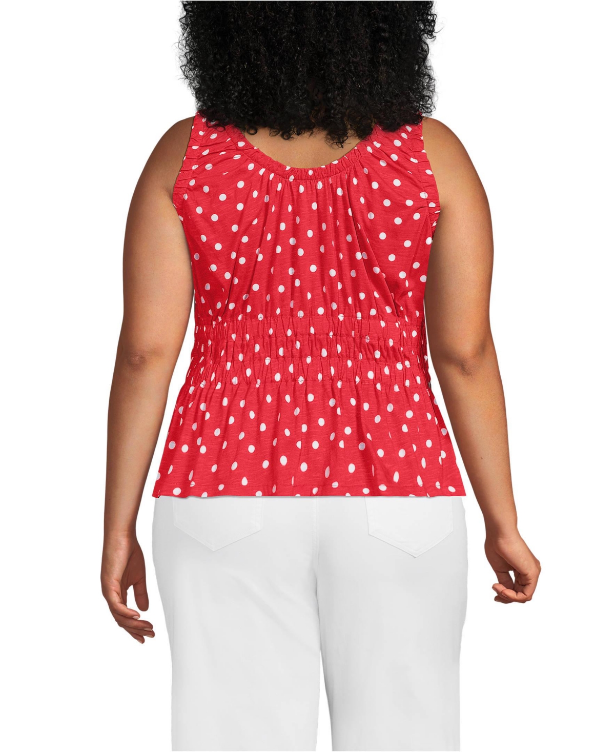 Lands' End Plus Slub Rouched Tank Top