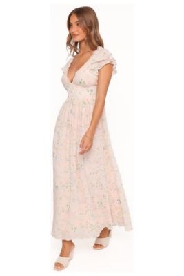 open lace back dress Pastel Crystal Beaded Maxi Dress S main image 0