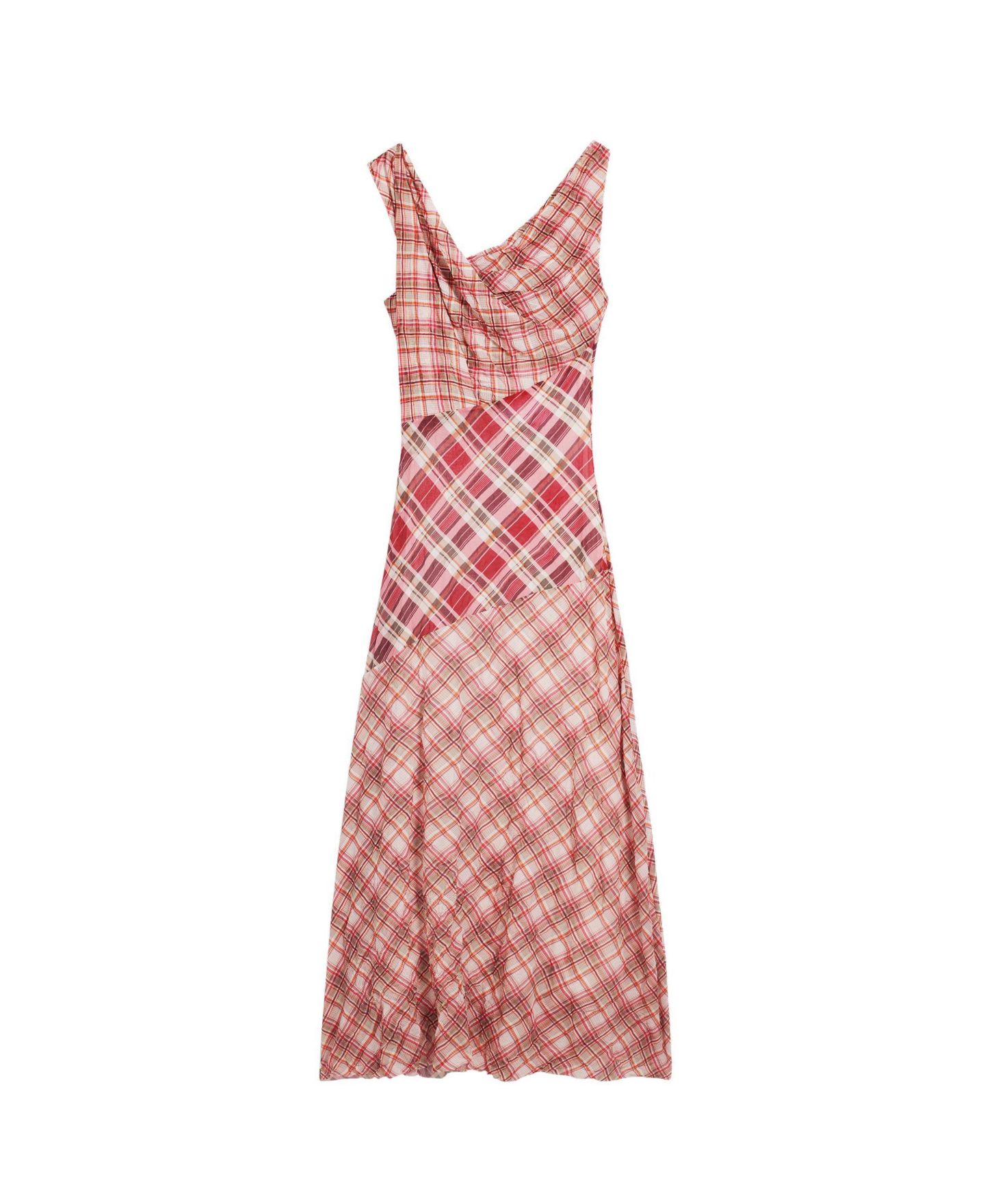 Женское платье Desigual Checked plaid strap, цвет: Бордовый — фото 5