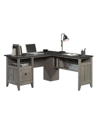 August Hill L Desk, Mystic Oak finish