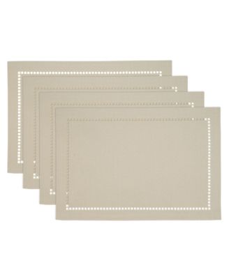 Laser-Cut Hemstitch Placemats, Set of 4