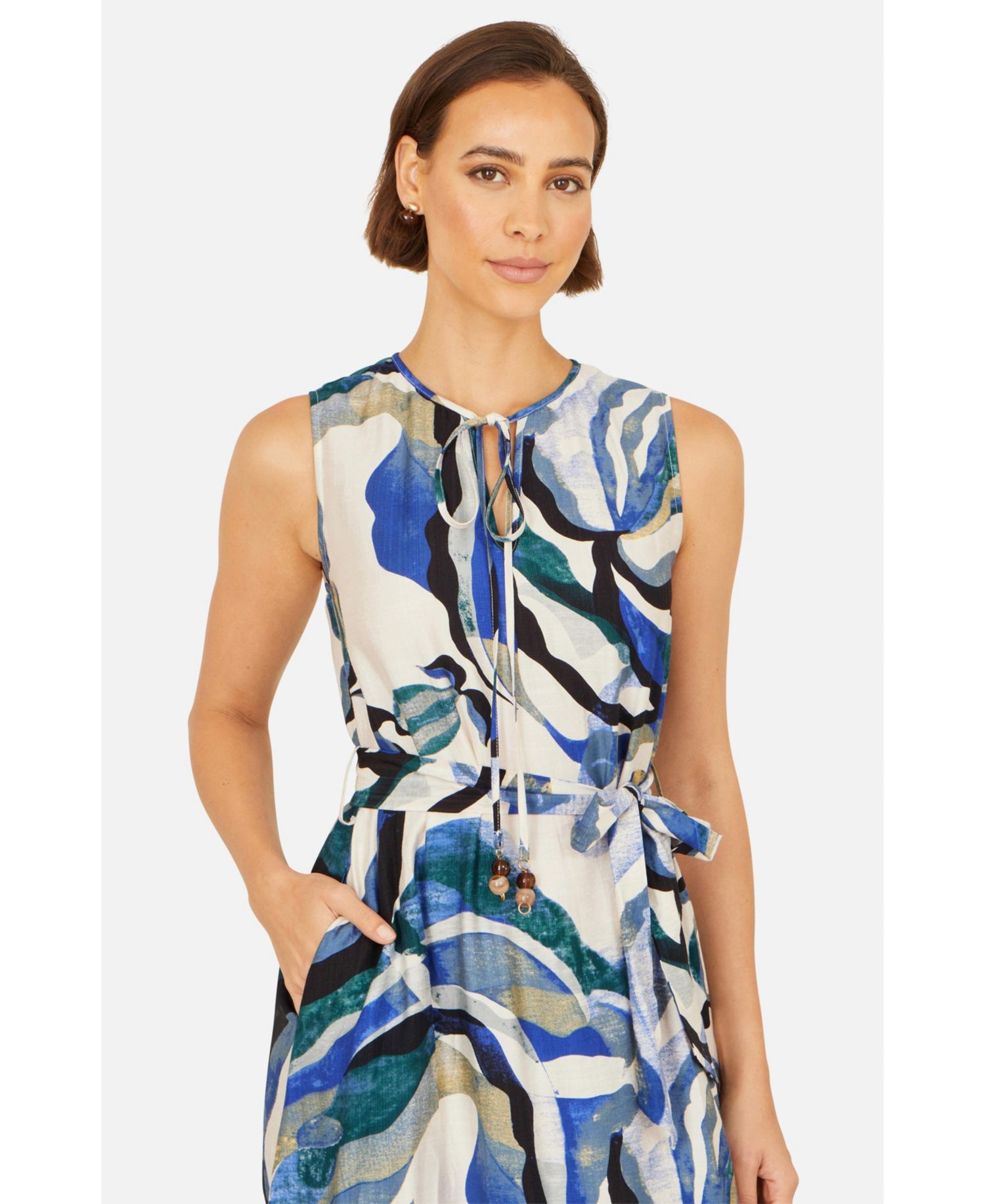 Women's Swirl Print Midi Dress