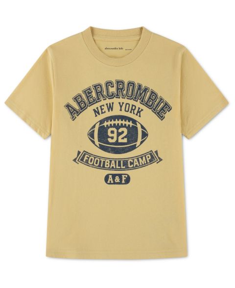 Футболка abercrombie kids Football Camp Short-Sleeve для мальчиков, цвет: Straw
